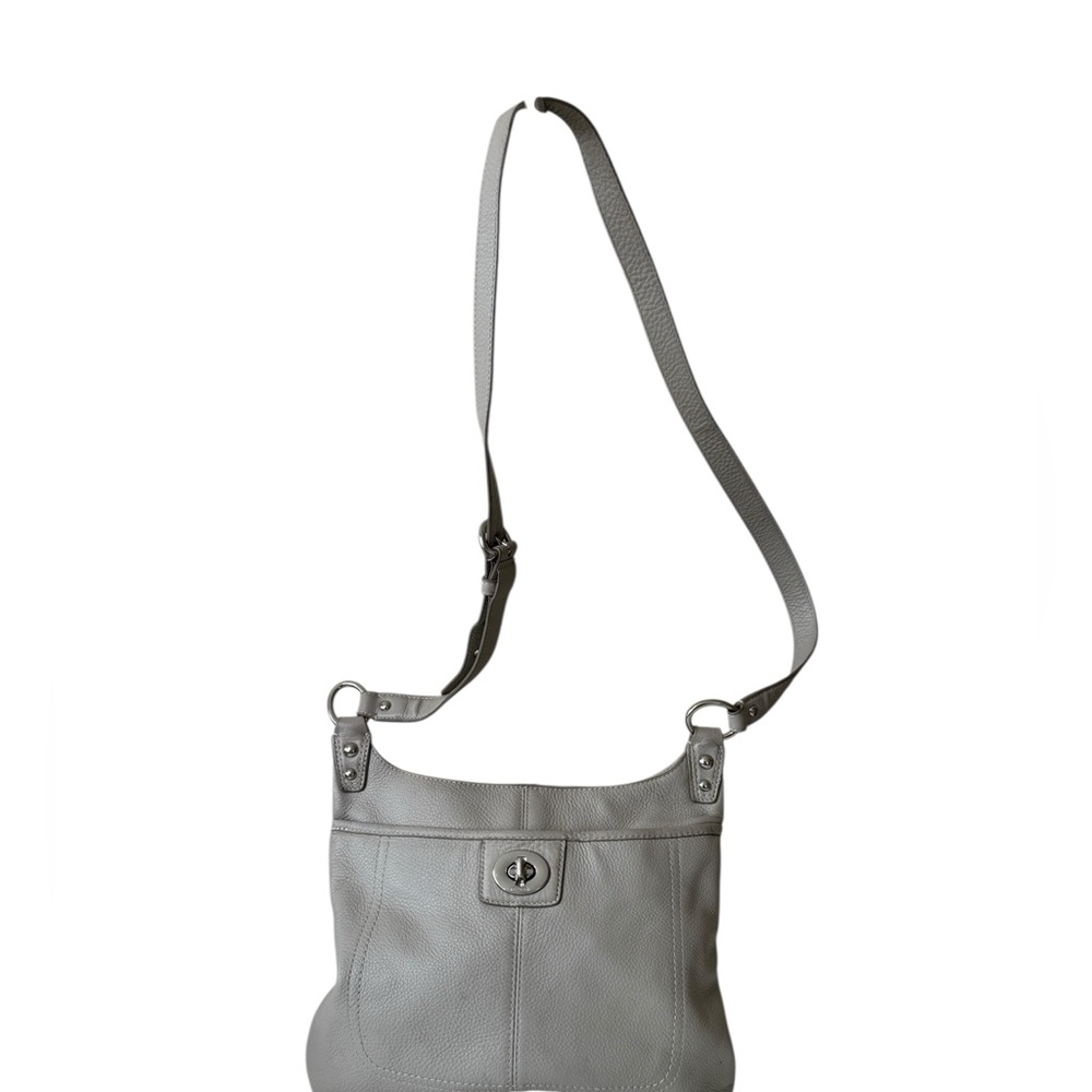 Coach Penelope Pebble Leather Taupe Silver Crossbody (D1263-F19265) Vintage